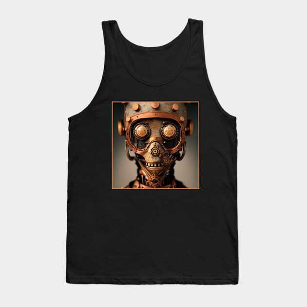 Steam Punk Robot Portrait Tank Top by orange-teal